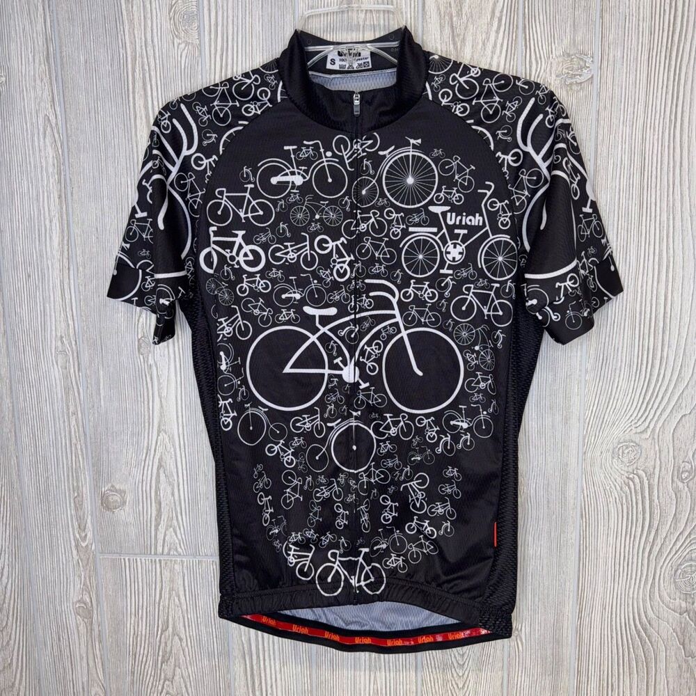 Uriah Cycling Jersey Full-Zip Shirt Size Small Short Sleeve Bicycle Skull NWT